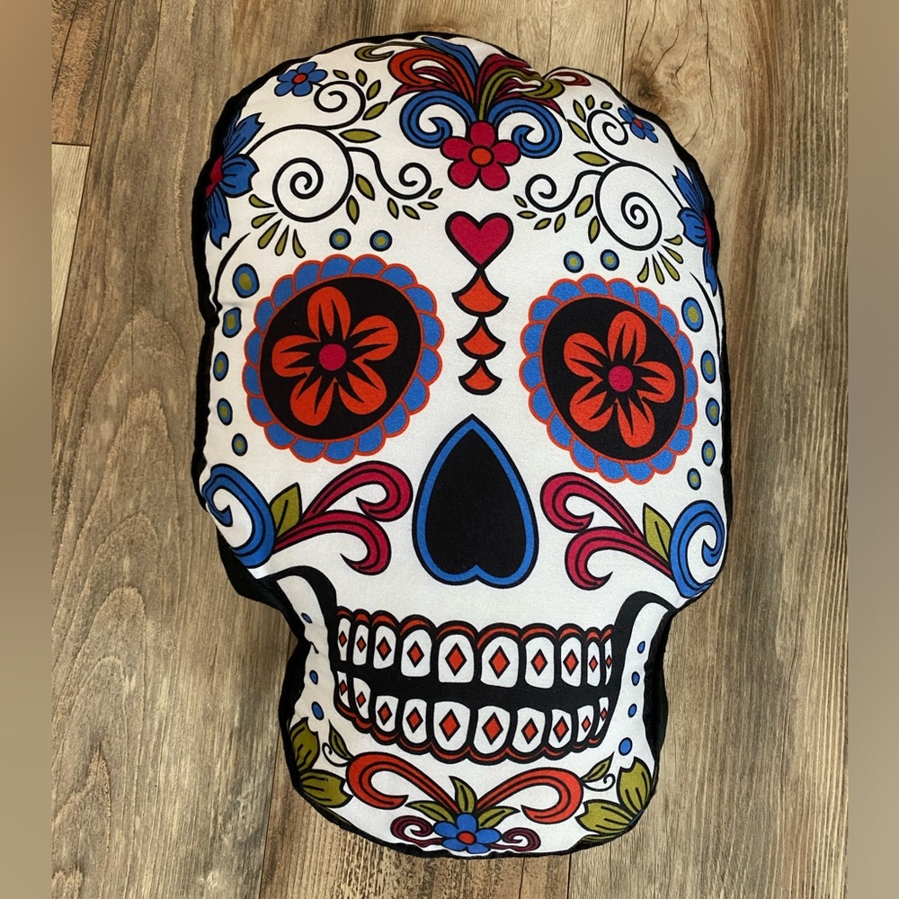 Stratford Home Colorful Sugar Skull Decorative Pillow